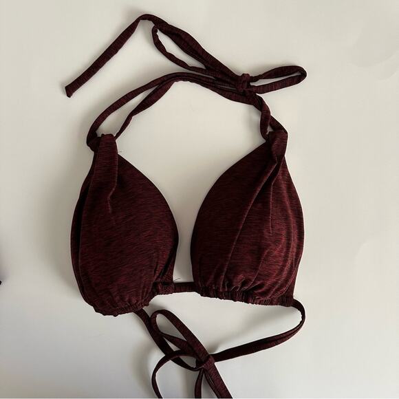 LA BLANCA Bikini Swimsuit Top Red Black Heather color women’s size 6 strappy - Picture 1 of 5